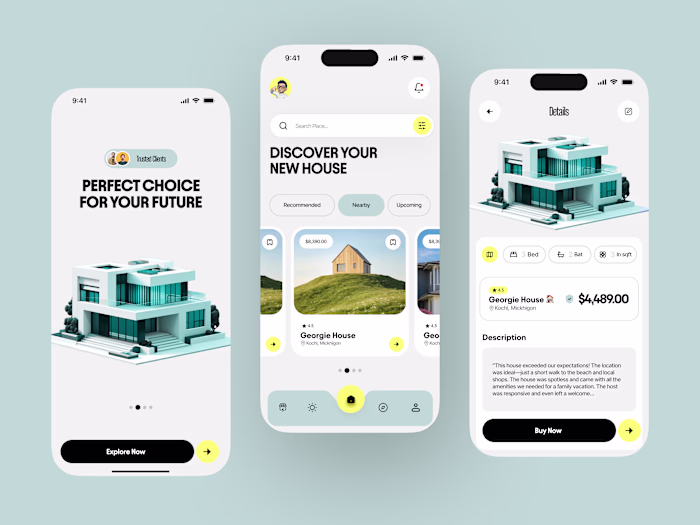 Property Finder App UI
Designed a