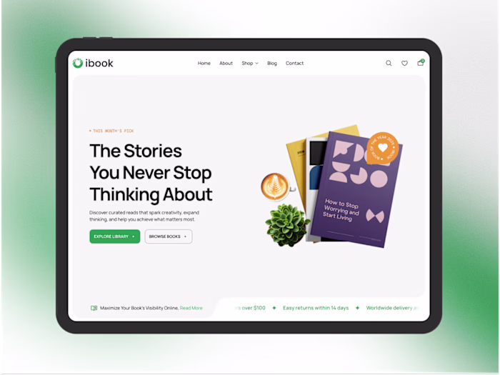 iBook: Web design for book store