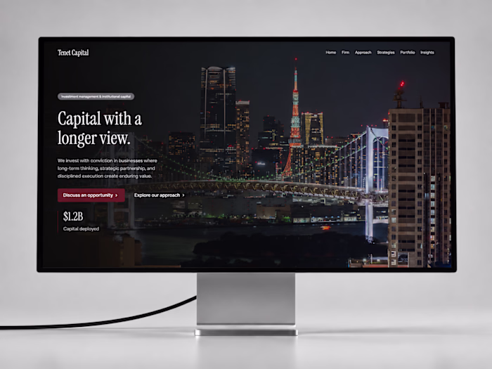 Introducing Tenet Capital™.
A premium Framer