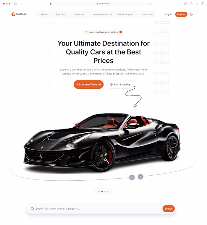 Skilarna Car Rental and Auction Platform
