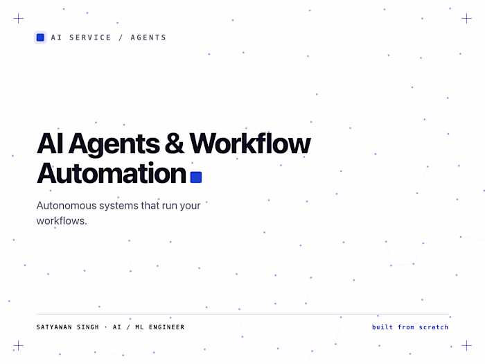 AI/ML Engineering Custom Models, Agents & Systems