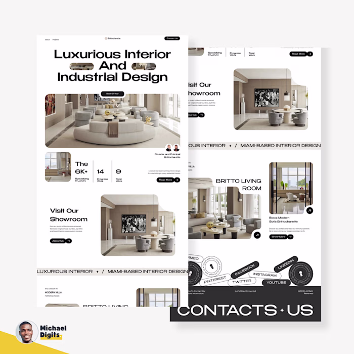 Modern inetrior deco design website, Wix website design :: Beha…