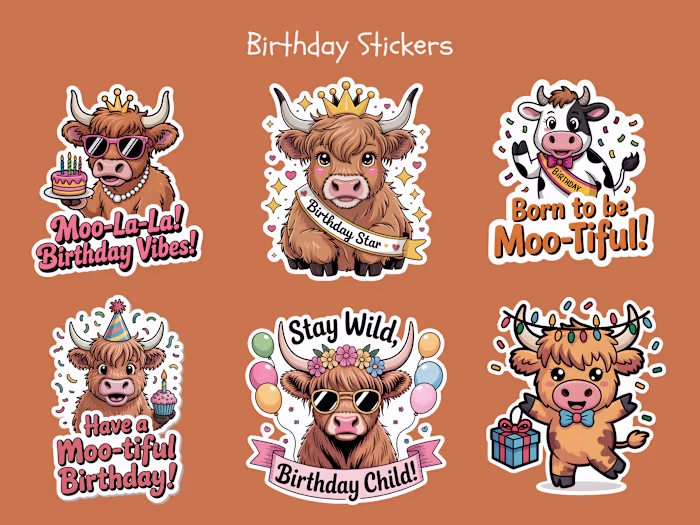 I designed high-quality birthday sticker