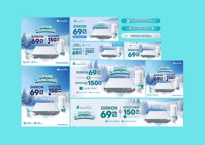web banners for cooling mattress brand