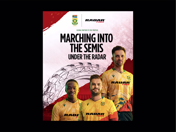 Radar Tyres South African Cricket Team Sponsorship Creative