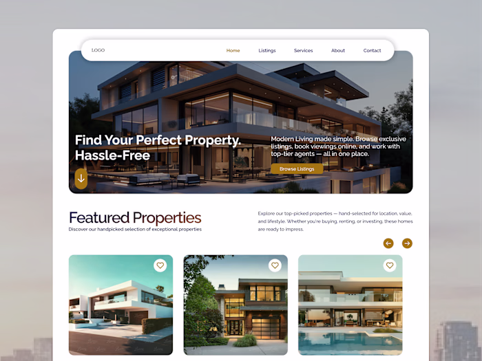 Real Estate Website Template Design