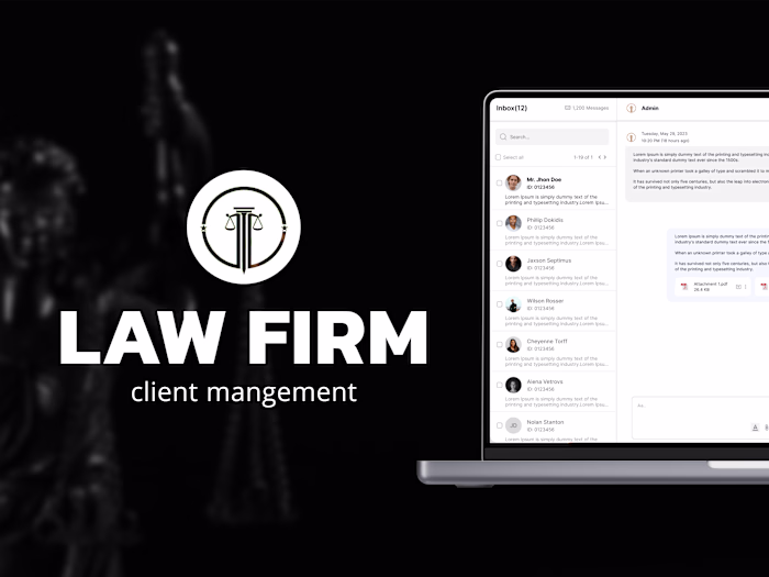 UI/UX Design for Law Firm's Client Management System