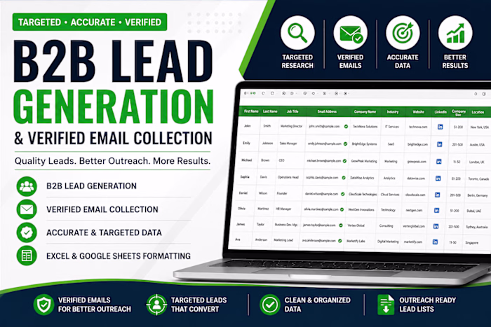 B2B Lead Generation & verified Email collection