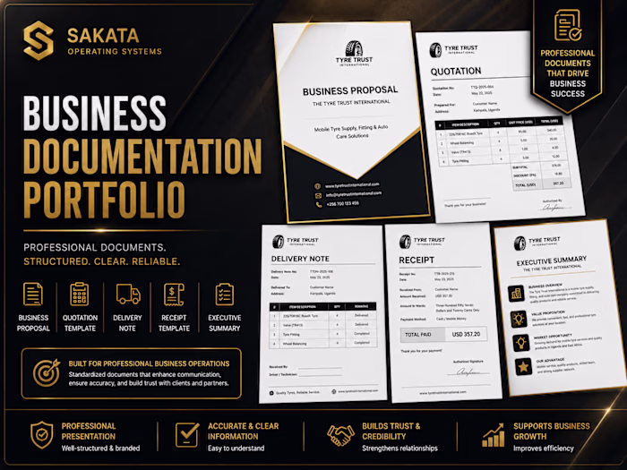 Created professional business documentation including