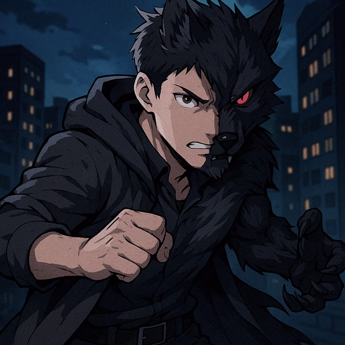 "The Awakening — Half Wolf, Half Man" Ilustration