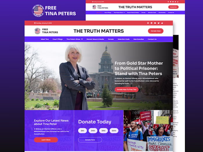 Personal website for a political