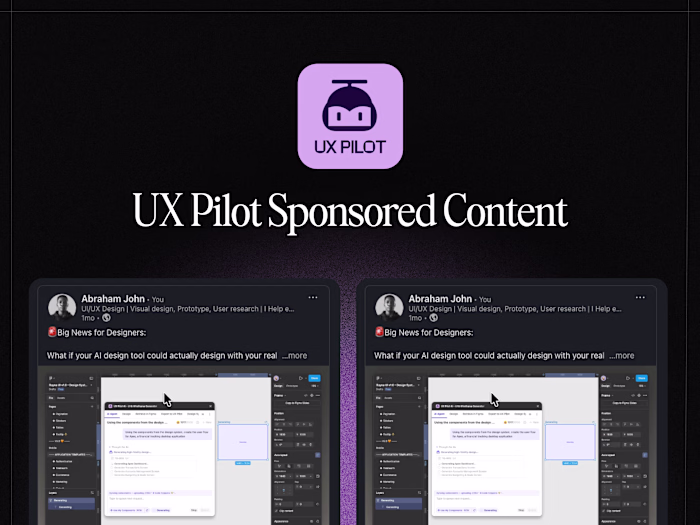 UX Pilot Sponsored LinkedIn Post
