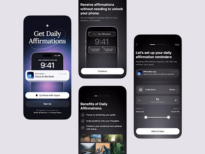 Affirmation App Onboarding