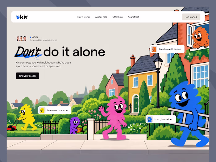 Design of the homepage for