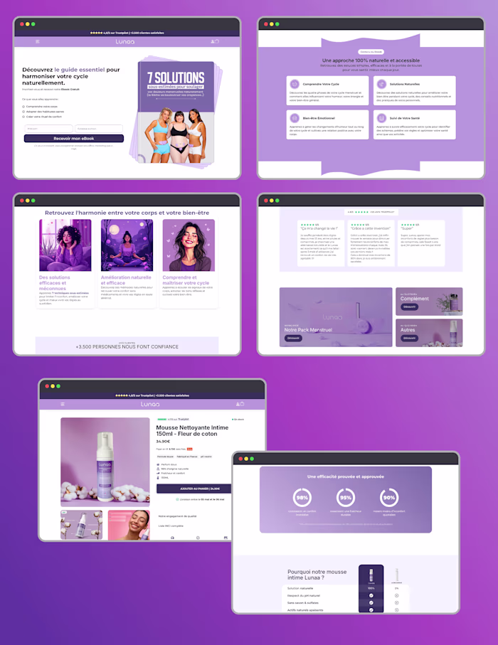 Landing page & Product page for cosmetic brand