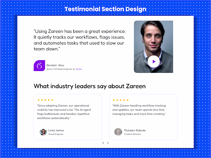 Testimonial Section Design