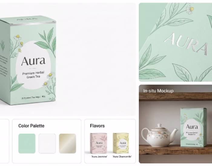Aura Premium Herbal Tea Packaging Design