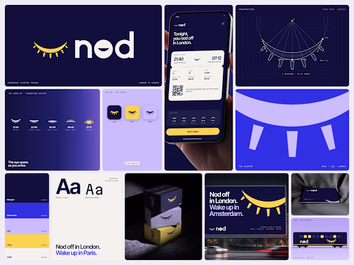 Nod - Overnight Sleeper Trains Brand Identity