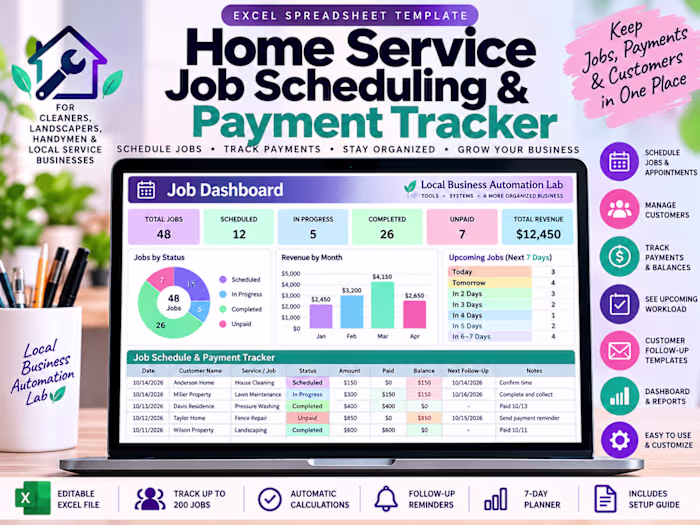 Home Service Job Scheduling & Payment Dashboard