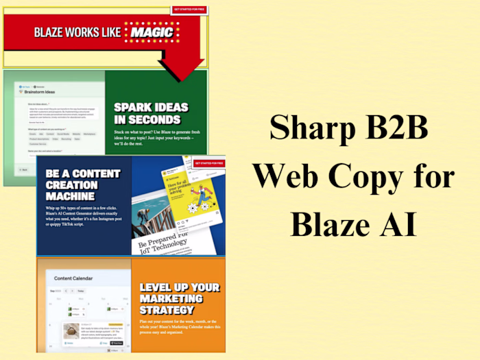 Sharp B2B Web Page Copy for Blaze AI