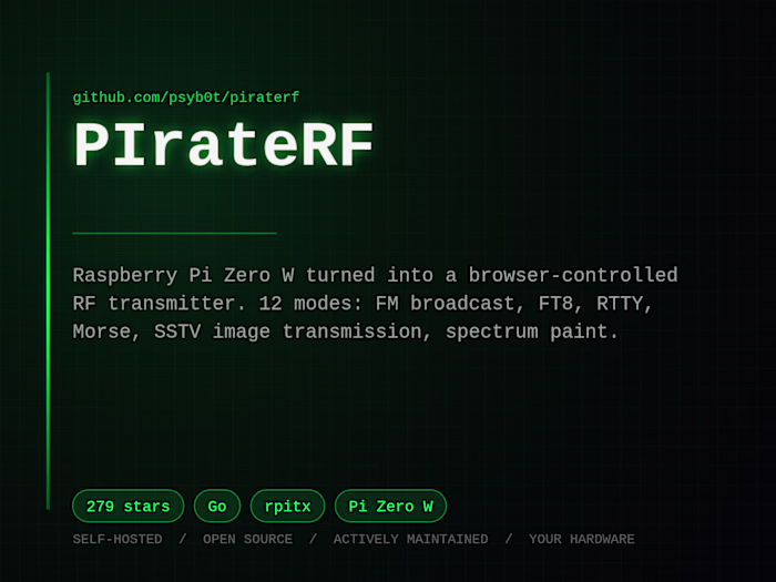 PIrateRF - Browser-Controlled RF Transmitter on a Pi Zero W