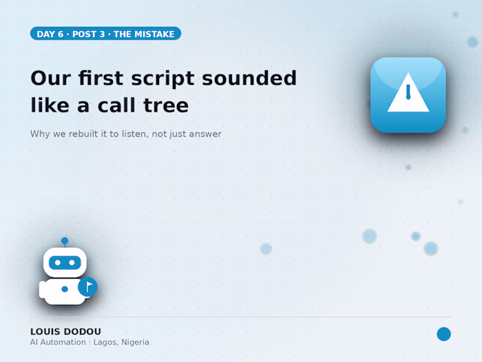 Our first script sounded like