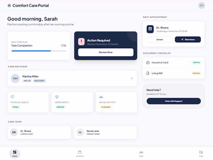 Innovative Comfort Care Dashboard: Streamlined Care Coordina...