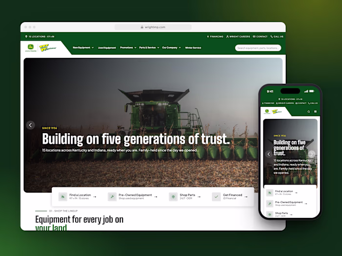 Wright Implement | Webflow Site for a John Deere Dealer