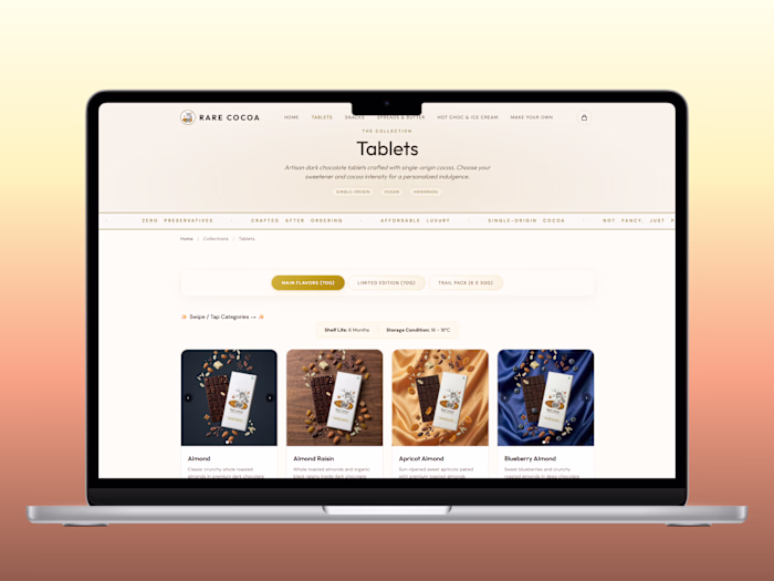 Custom artisanal e-commerce web platform