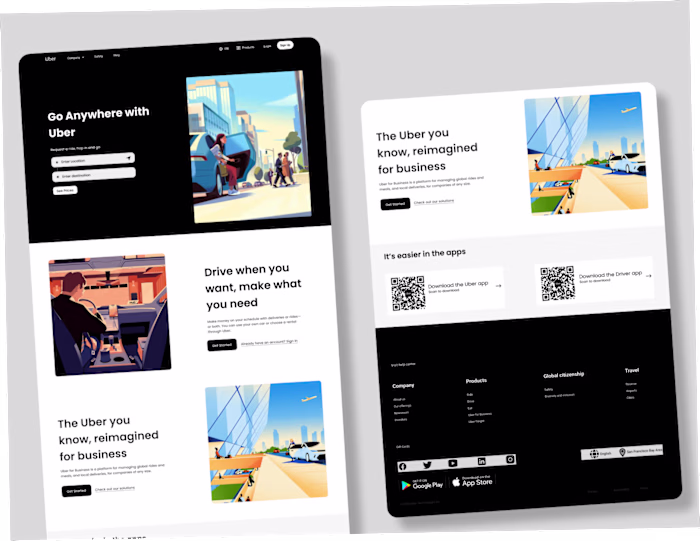 Uber Webpage Clone