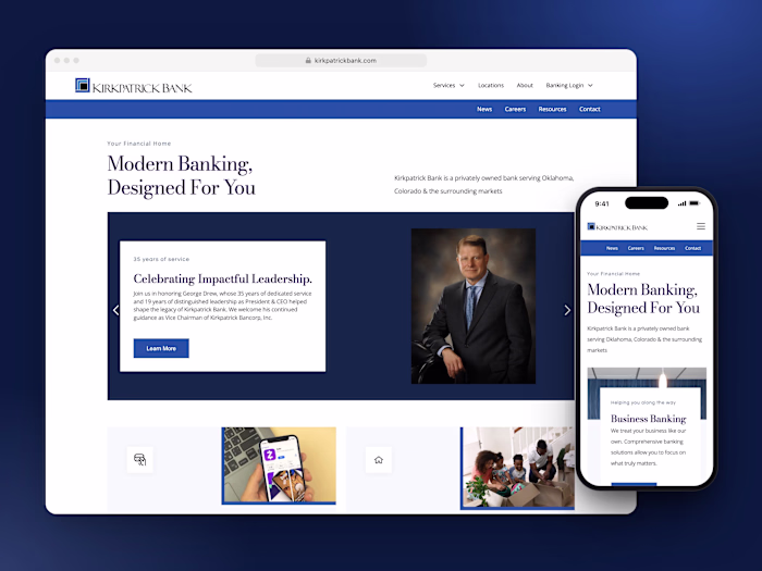 Kirkpatrick Bank | Modern Webflow Banking Website