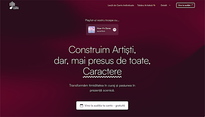 Clasa de Canto - Website Design & Development