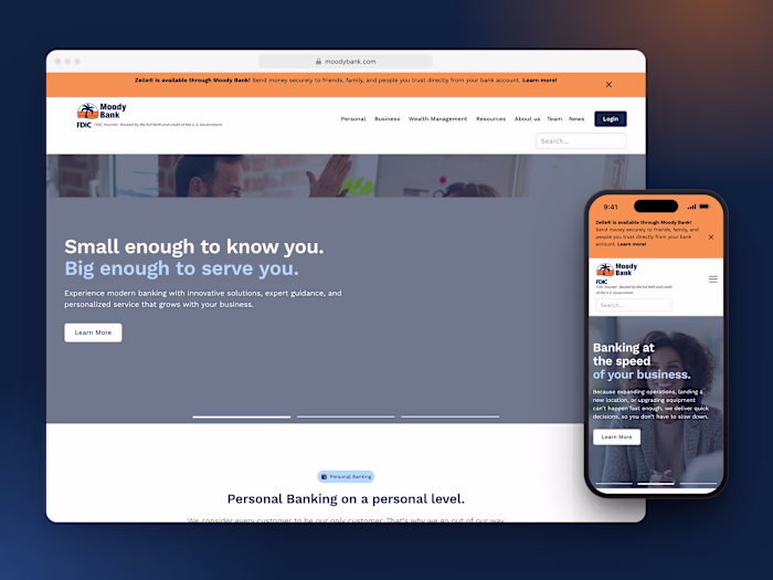 Moody Bank | Webflow Website for a Texas Community Bank