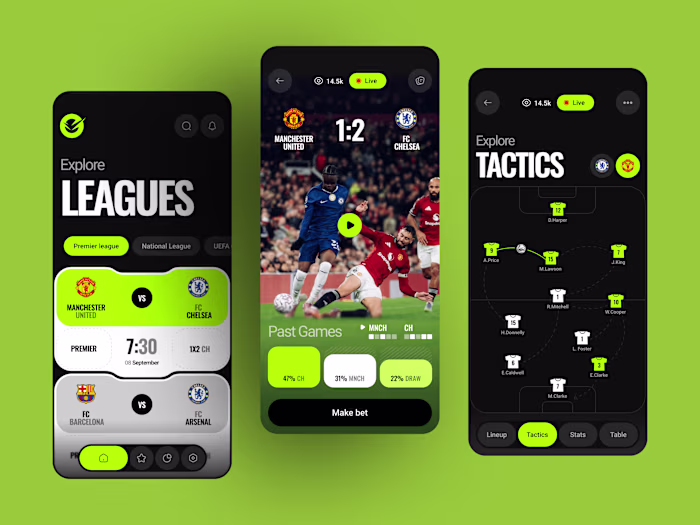 Football Mobile App - Sports UI Design