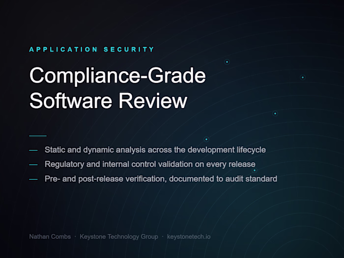 Compliance-Grade Software Review for a National Mortgage Lender