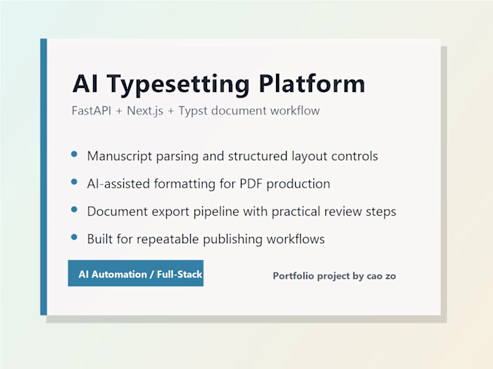 AI Typesetting Platform