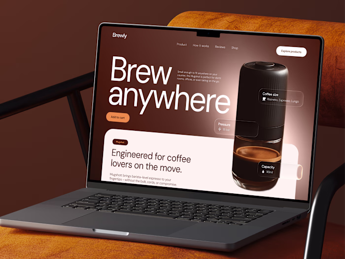 ☕ Web Design for Smart Coffee Maker | Hyperactive