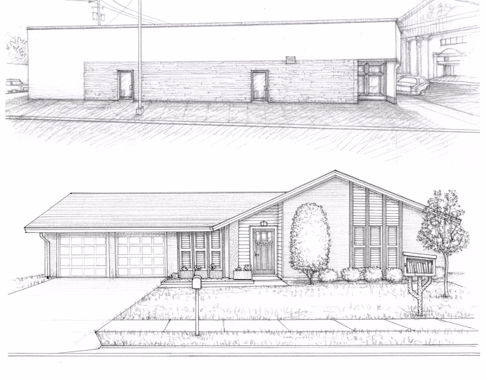 Architectural drawings b&w
