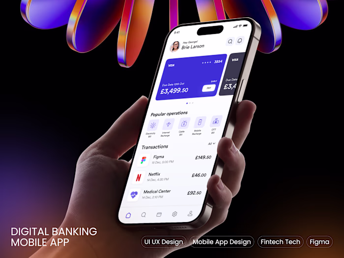 Digital Banking Mobile App UI/UX Design