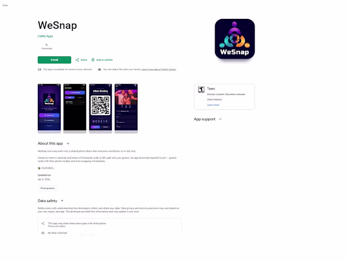 WeSnap — Shared Event Photo Album App