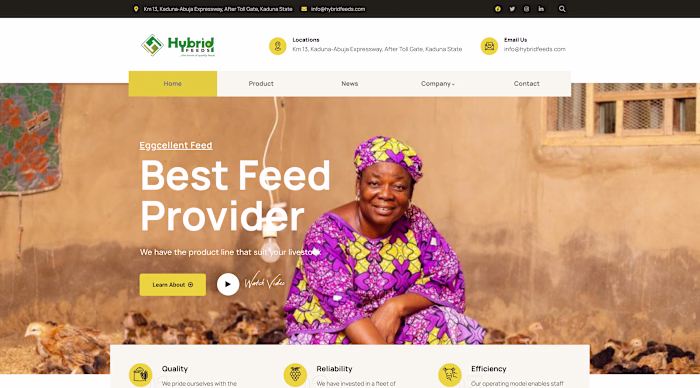 Website Design and Development for Hybrid Feeds