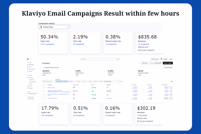 Klaviyo Email Marketing Campaign for Shopify Brand
