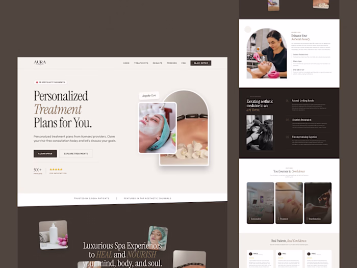Luxury Med Spa Website Design With Consultation Booking