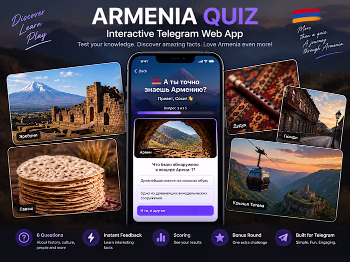 Interactive Telegram quiz with scoring,
