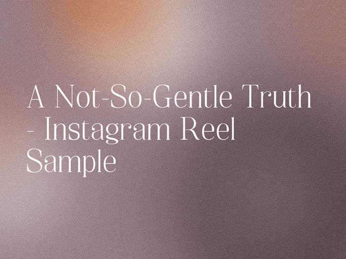 Instagram Reels (Video Content) Sample 