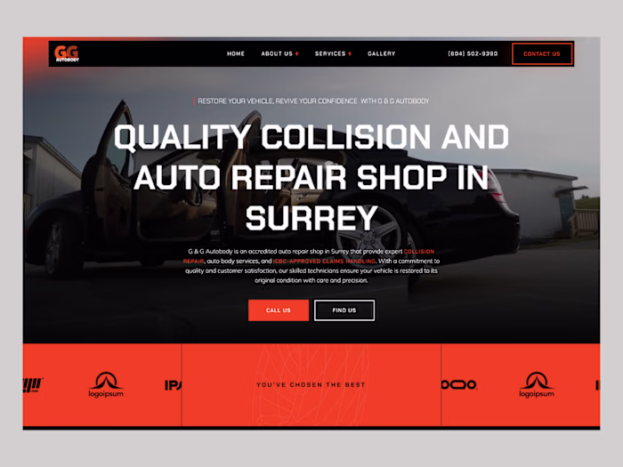 Web Development Project for G & G Autobody with Webflow