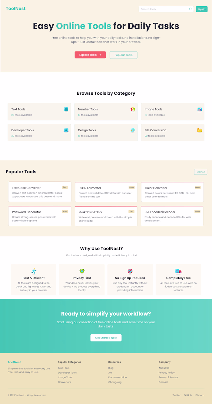 ToolNest – Free Online Tools for Everyday Tasks