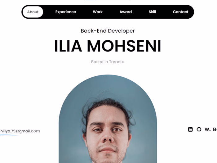 iliamohseni.com | Personal Portfolio Web Application