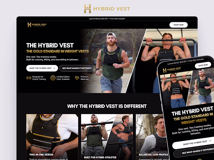 Hybrid Vest - Homepage Design