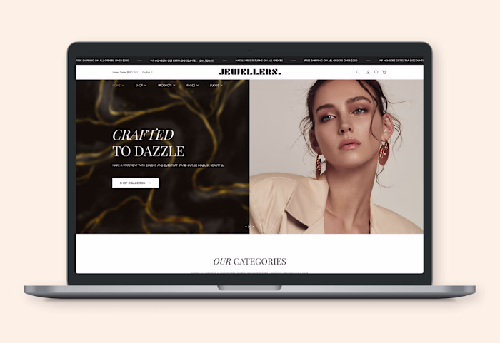 Premium Luxury Jewellery E-Commerce Homepage UI/UX Design